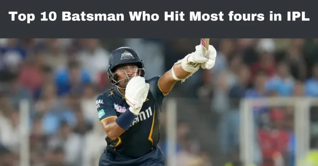 Top 10 Batsman Who Hit Most fours in IPL